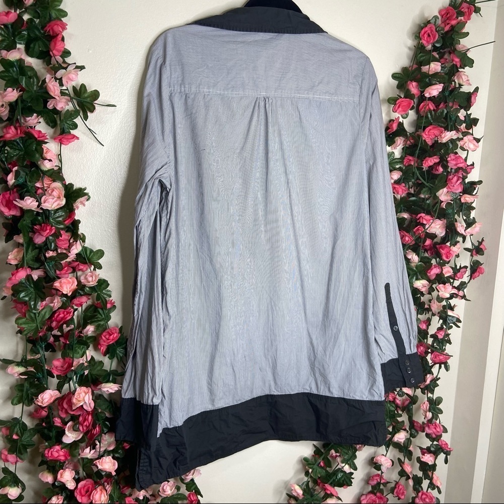 J. Crew Light Blue and Black Tunic Top - Picture 3 of 7